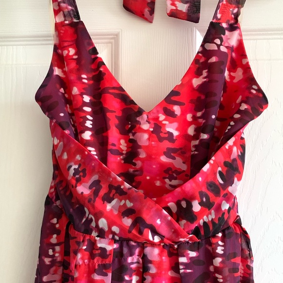 Dynamite Printed Halter Summer Flare Dress - Picture 2 of 7